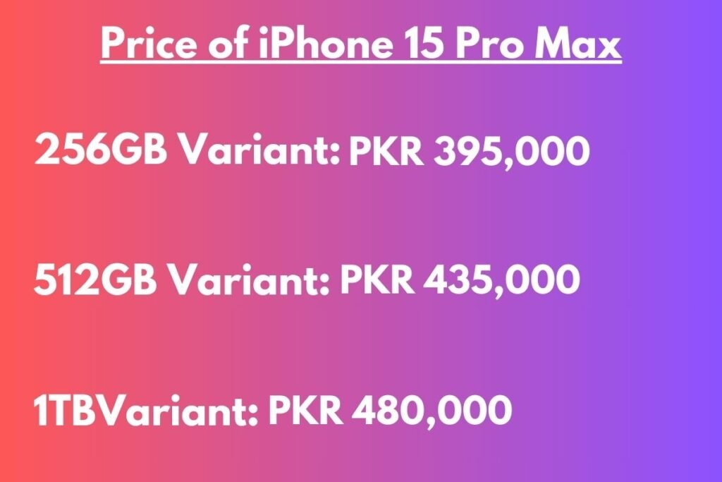 iPhone 15 pro max price in Pakistan